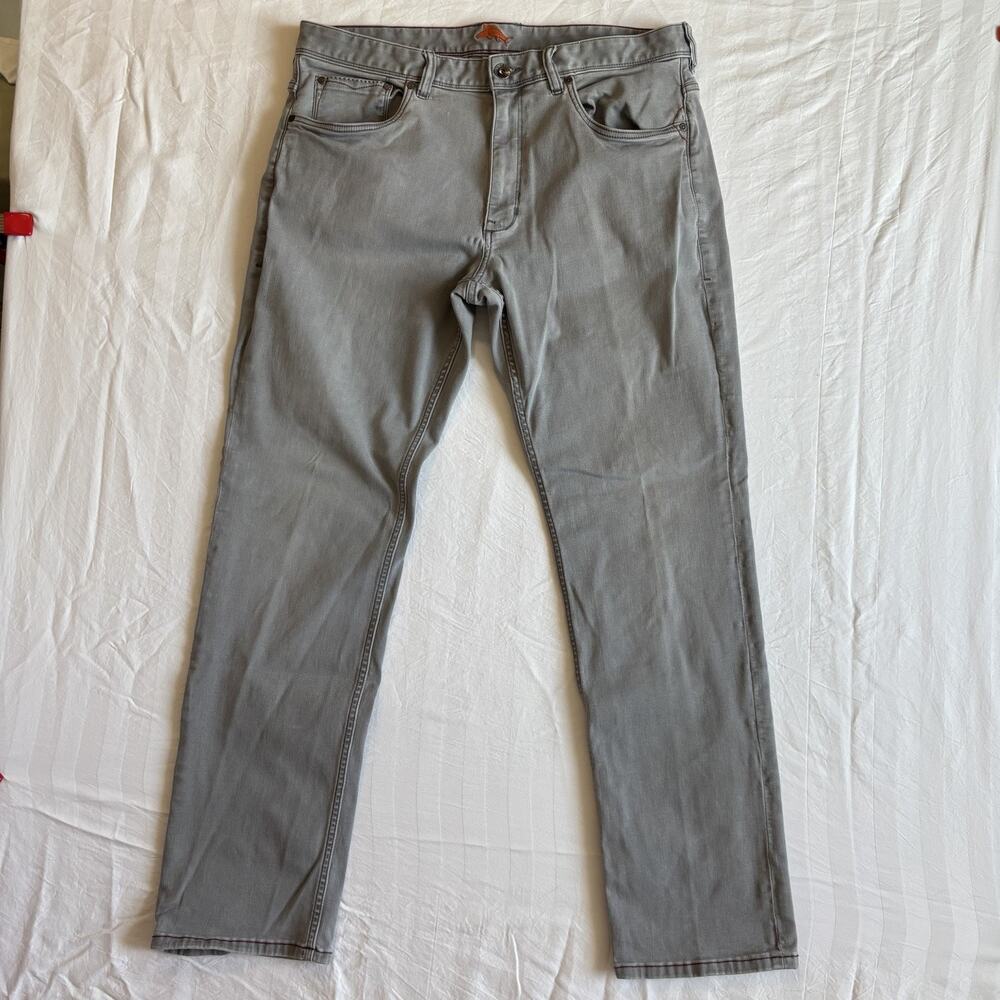 Tommy Bahama Men’s Gray Stretch Jeans 5 Pocket Straight Leg Casual Pants Size 38